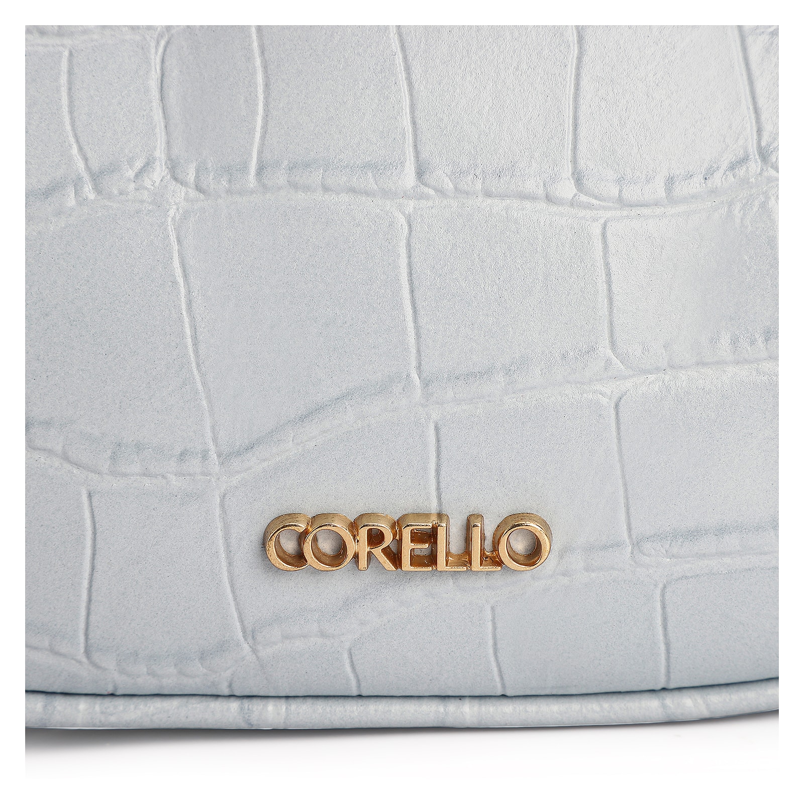 Bolsa De Mão Couro Croco Azul