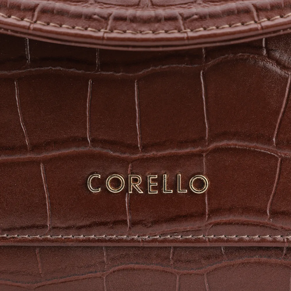Bolsa De Mão Couro Croco Marrom - imagem 7