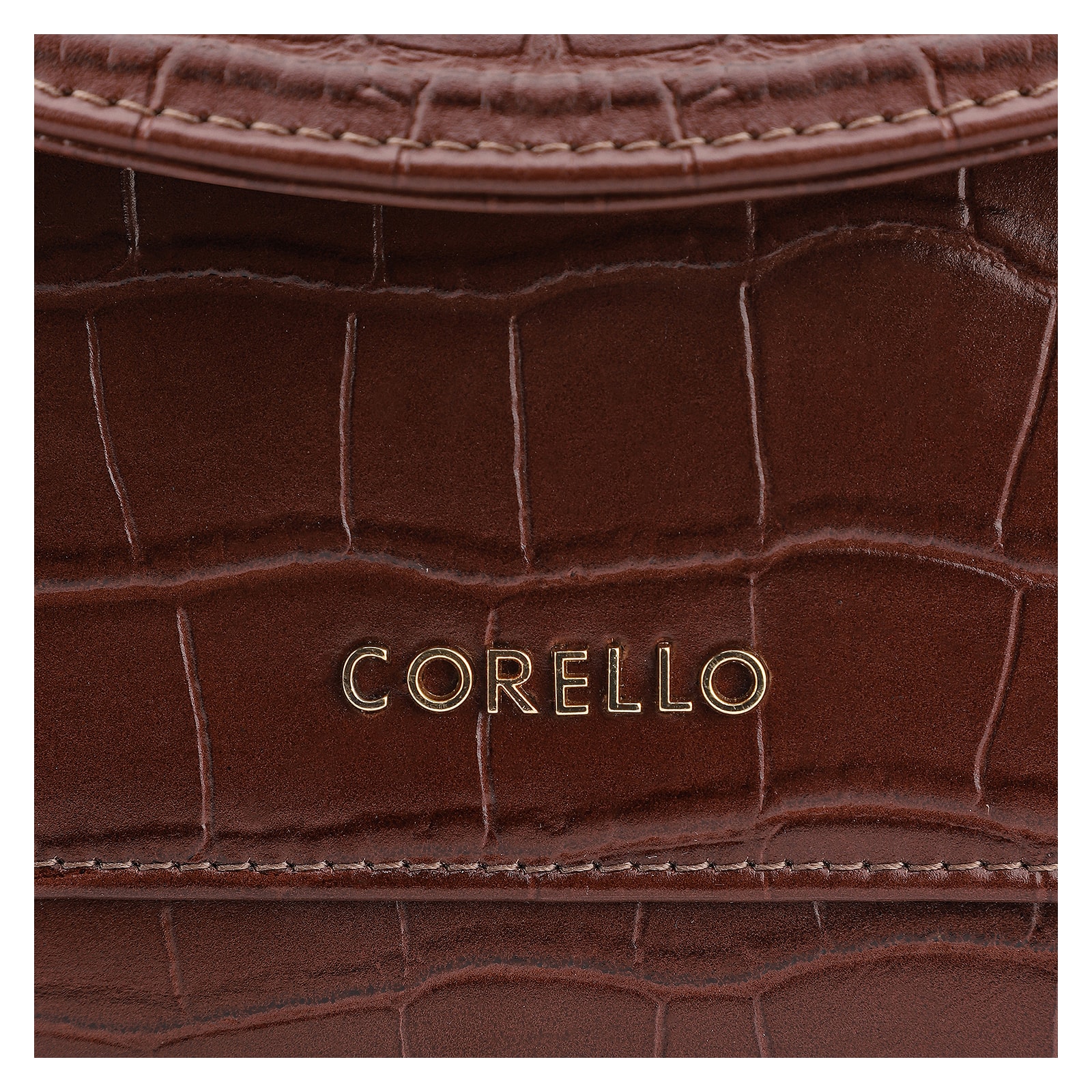 Bolsa De Mão Couro Croco Marrom