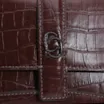 Bolsa De Mão Couro Croco Marrom - imagem 5