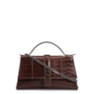 Bolsa De Mão Couro Croco Marrom - imagem 1