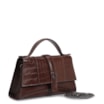 Bolsa De Mão Couro Croco Marrom - imagem 2