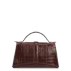 Bolsa De Mão Couro Croco Marrom - imagem 3