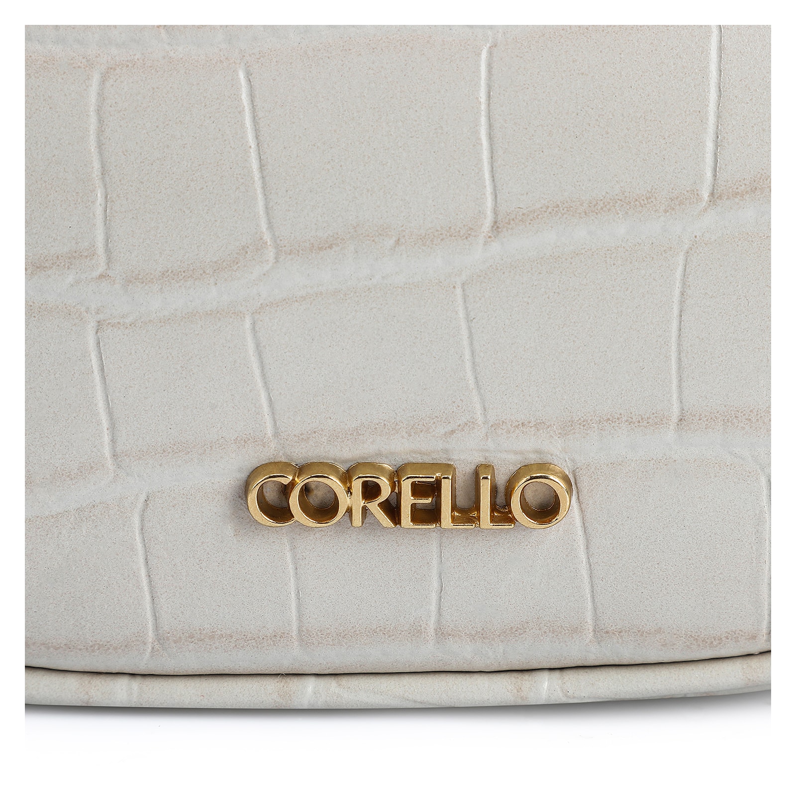 Bolsa De Mão Couro Croco Off White