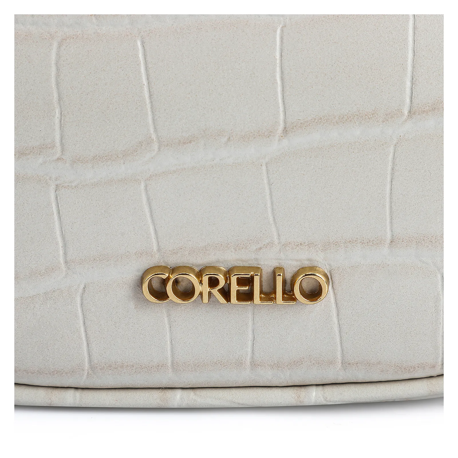 Bolsa De Mão Couro Croco Off White