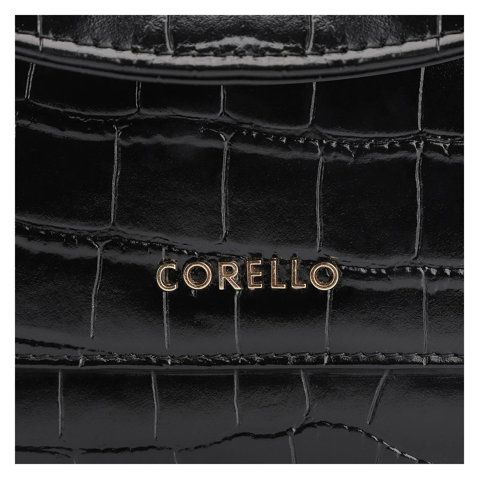 Bolsa De Mão Couro Croco Preto