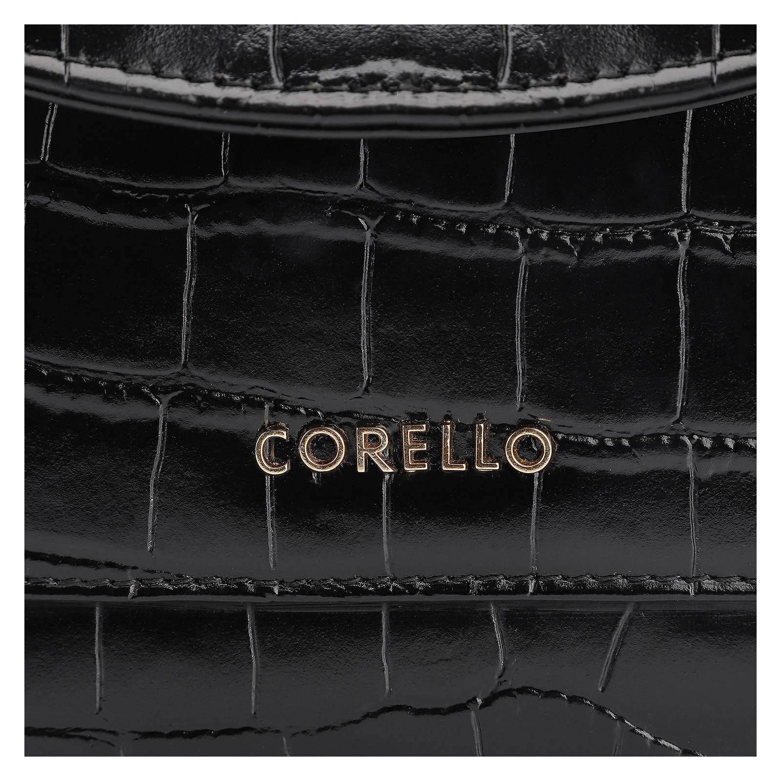 Bolsa De Mão Couro Croco Preto