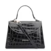 Bolsa De Mão Couro Croco Preto - imagem 1