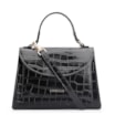 Bolsa De Mão Couro Croco Preto - imagem 1