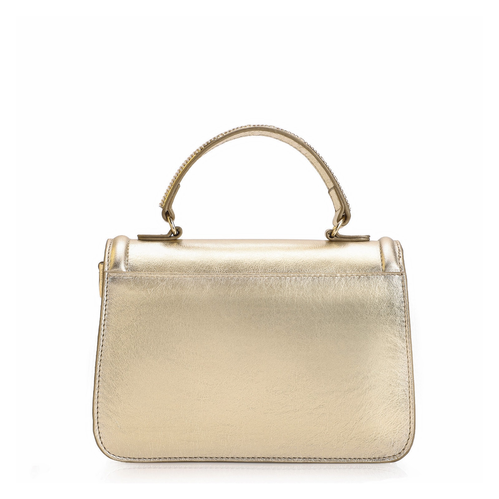 Bolsa De Mão Couro Dourado