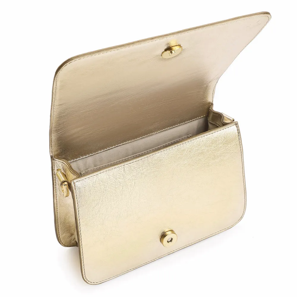 Bolsa De Mão Couro Dourado - imagem 4