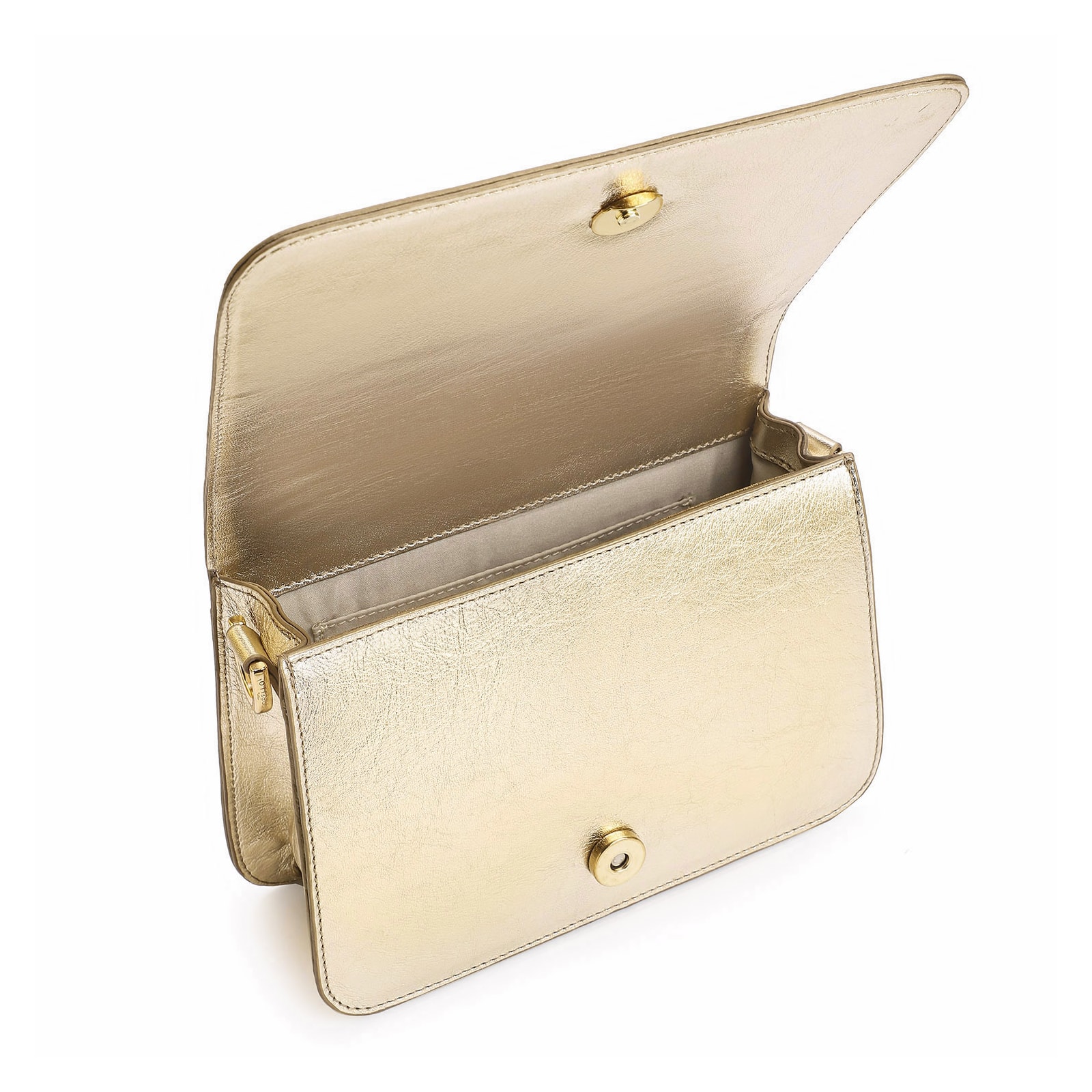 Bolsa De Mão Couro Dourado