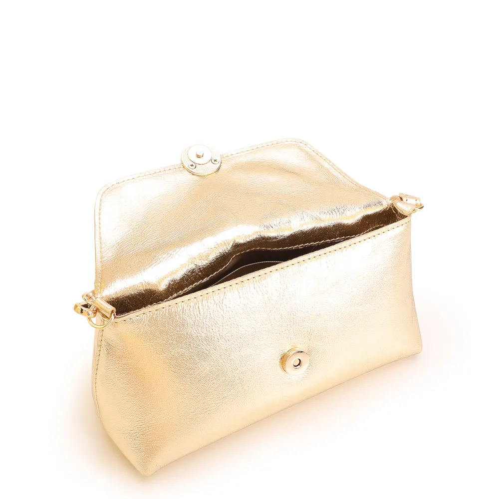 Bolsa De Mão Couro Dourado - imagem 4
