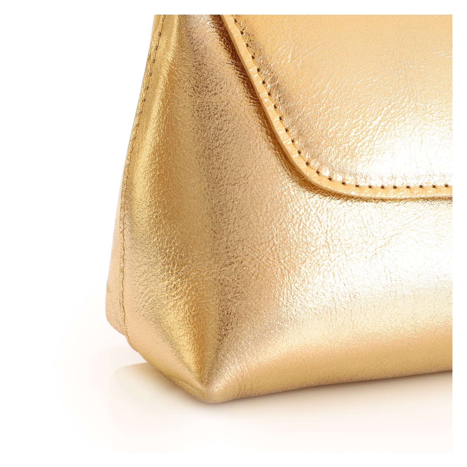 Bolsa De Mão Couro Dourado