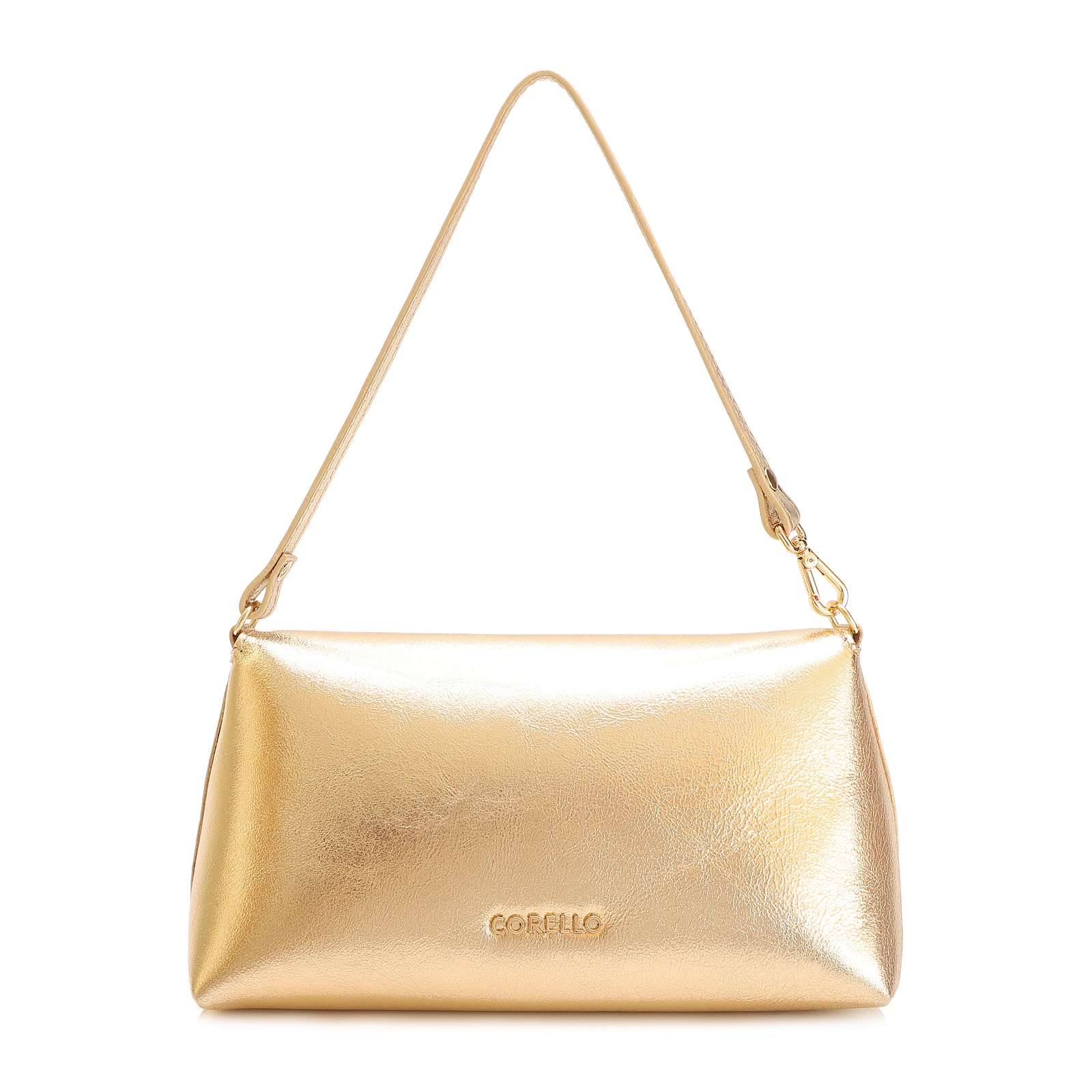 Bolsa De Mão Couro Dourado