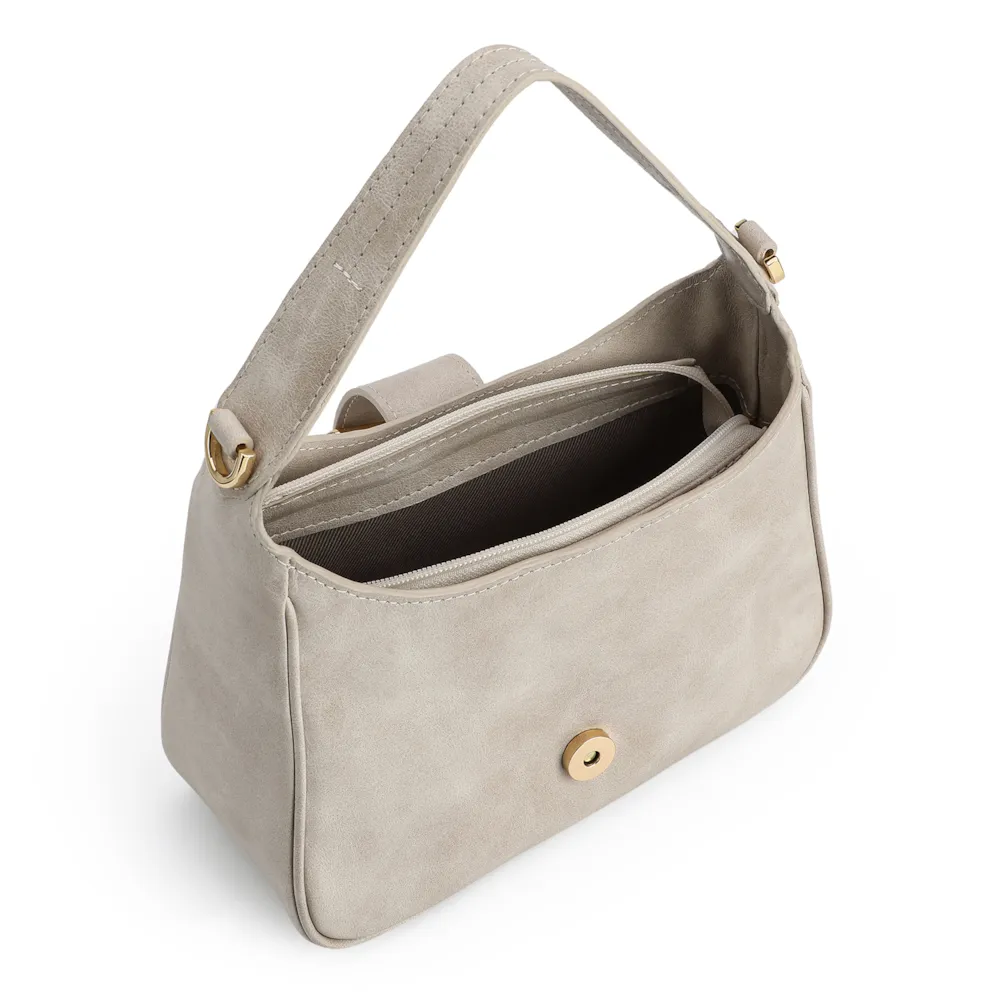 Bolsa De Mão Couro Estonado Off White - imagem 4