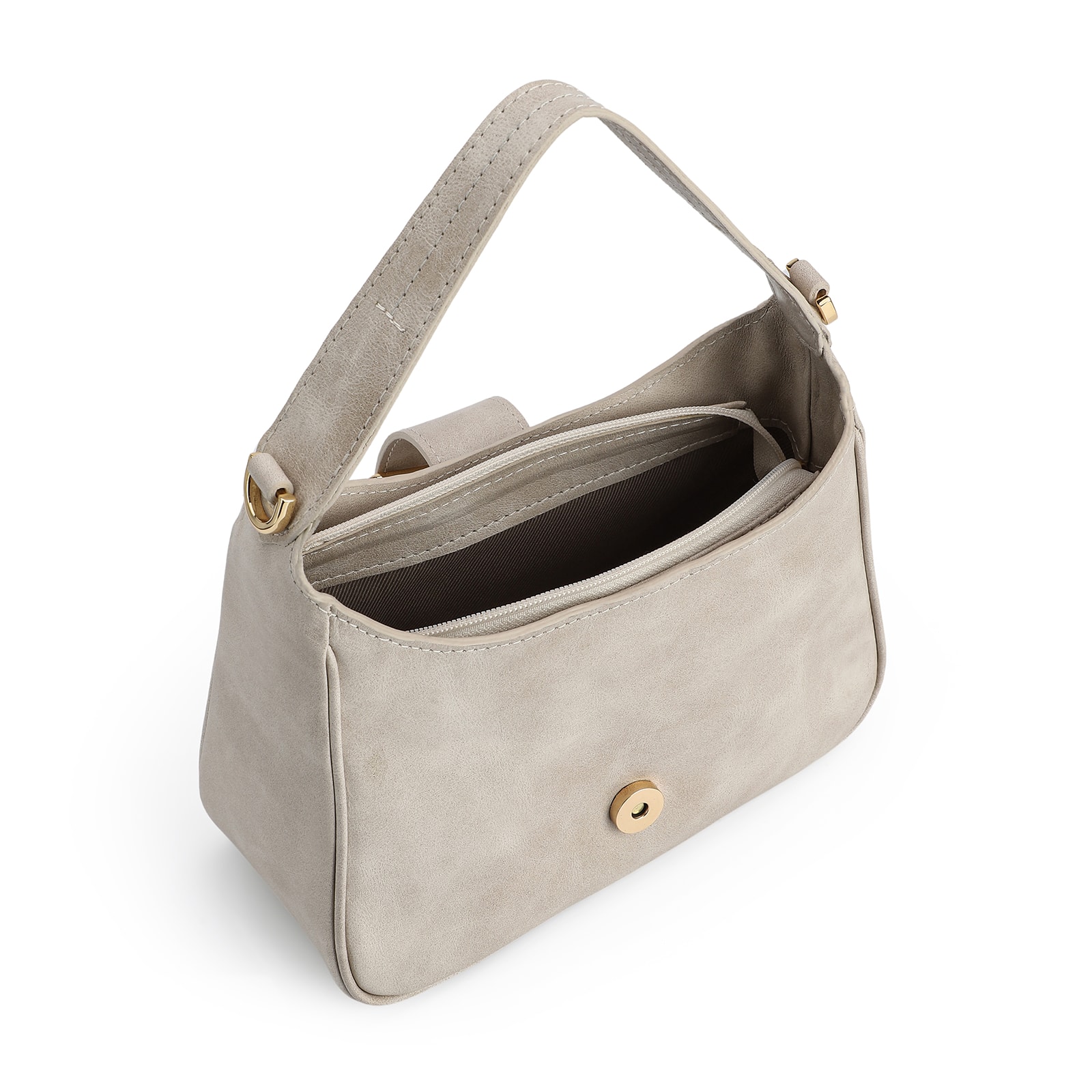 Bolsa De Mão Couro Estonado Off White