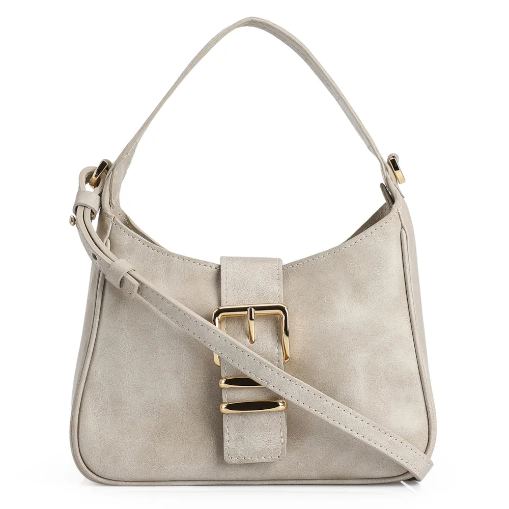 Bolsa De Mão Couro Estonado Off White