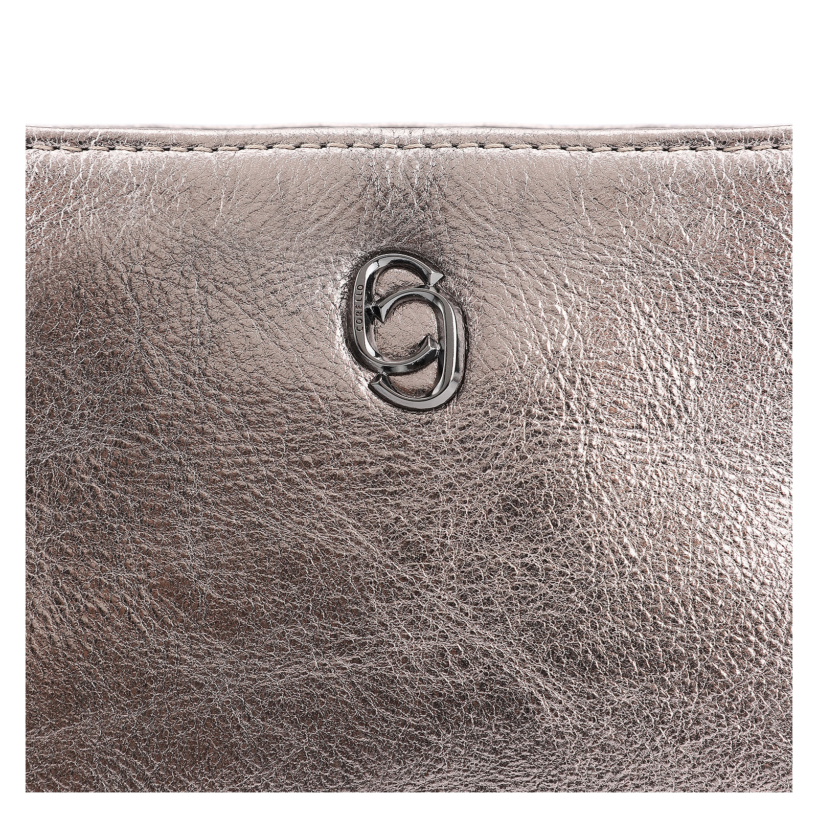 Bolsa De Mão Couro Estonado Prata