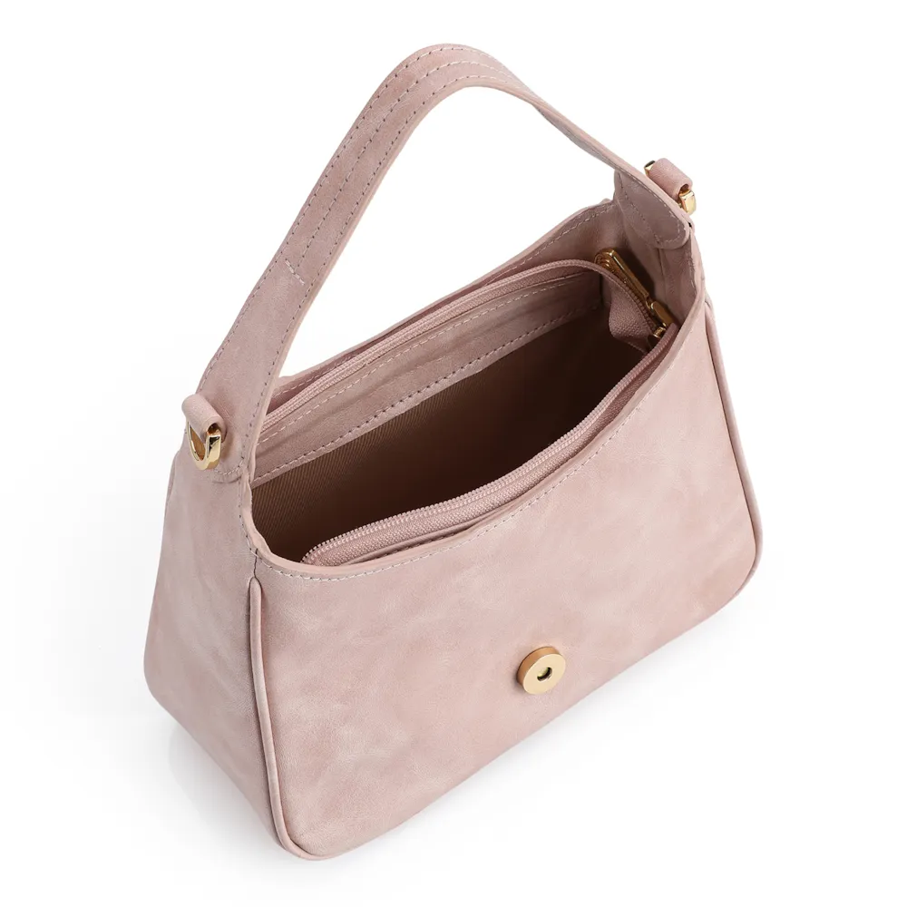 Bolsa De Mão Couro Estonado Rosa - imagem 4