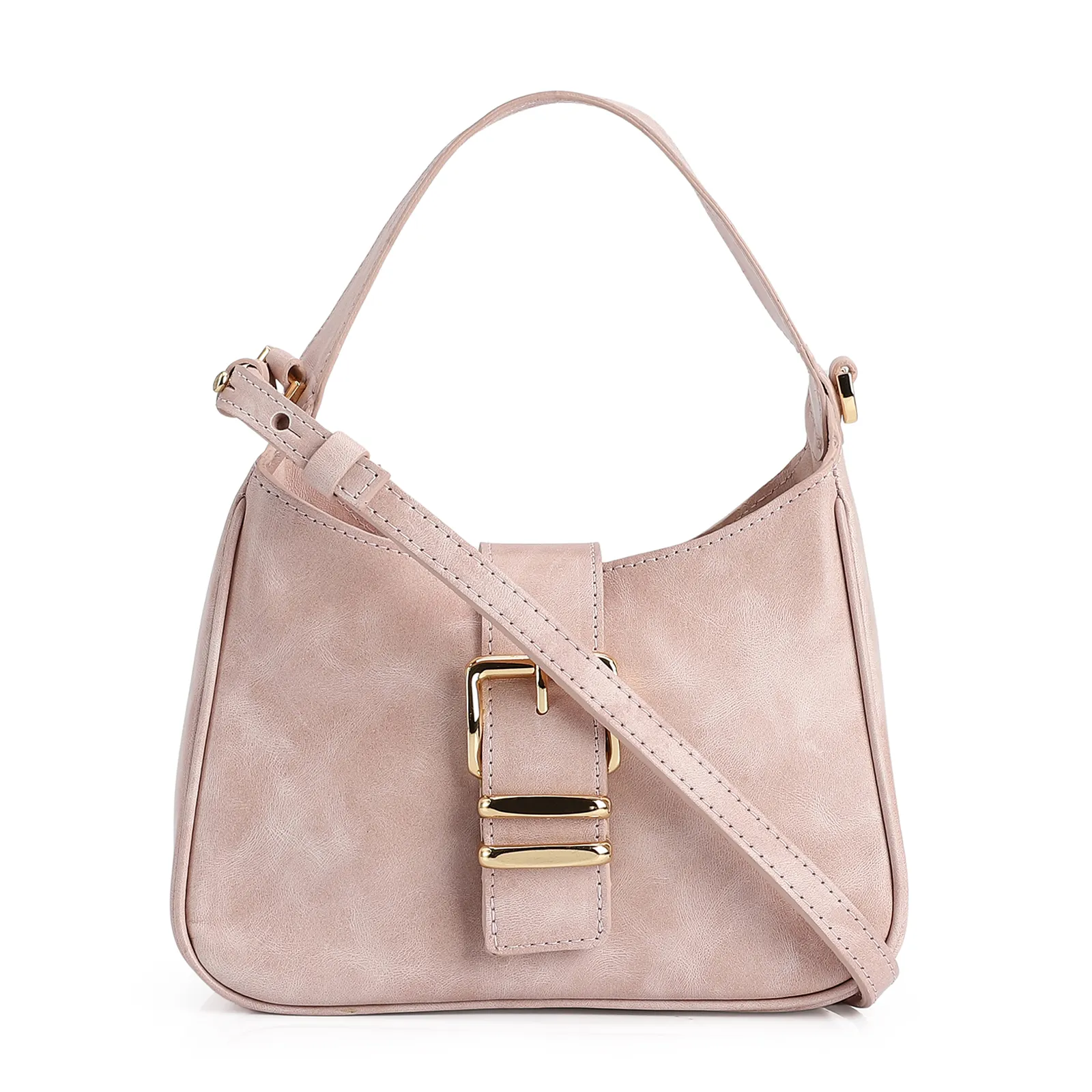 Bolsa De Mão Couro Estonado Rosa