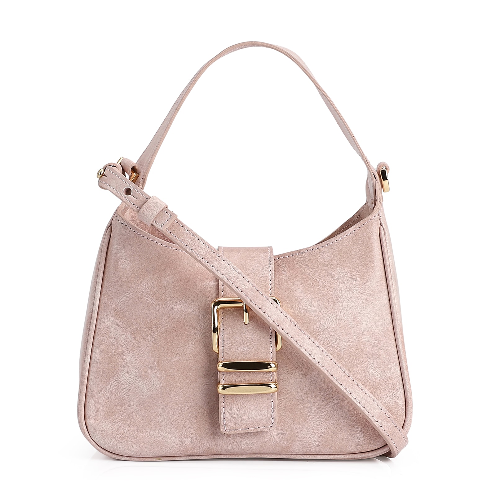 Bolsa De Mão Couro Estonado Rosa