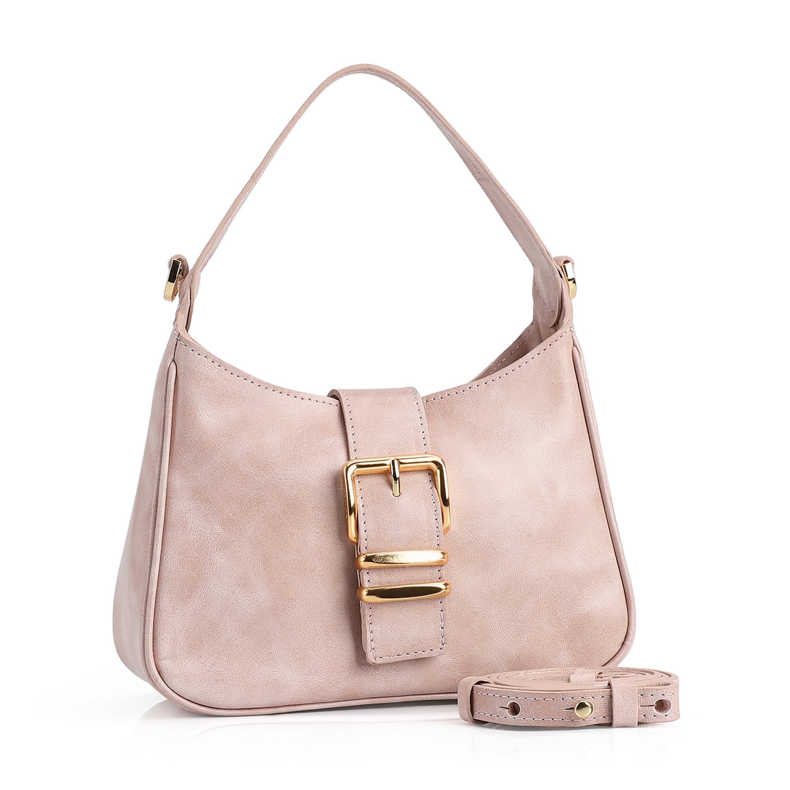 Bolsa De Mão Couro Estonado Rosa