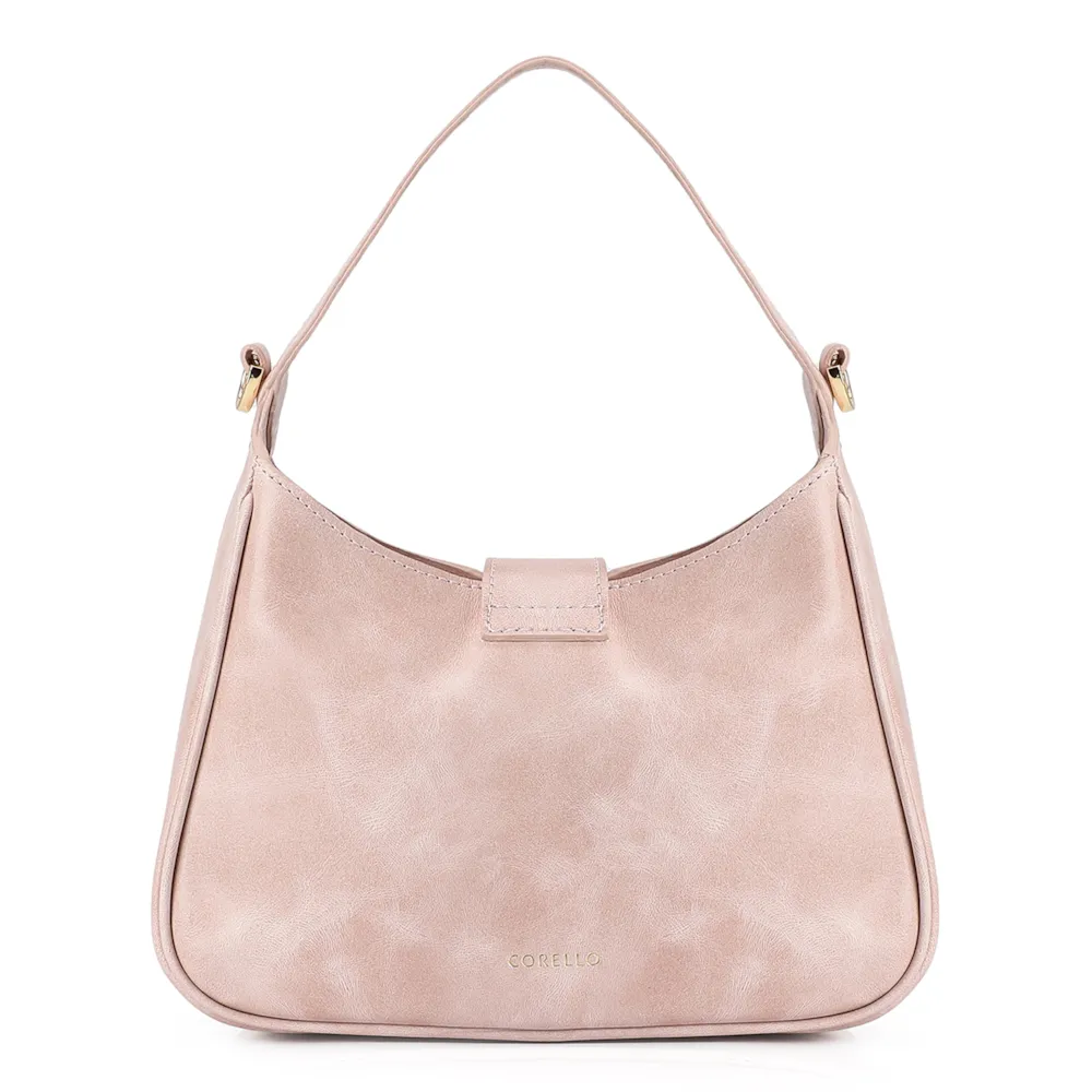 Bolsa De Mão Couro Estonado Rosa - imagem 3