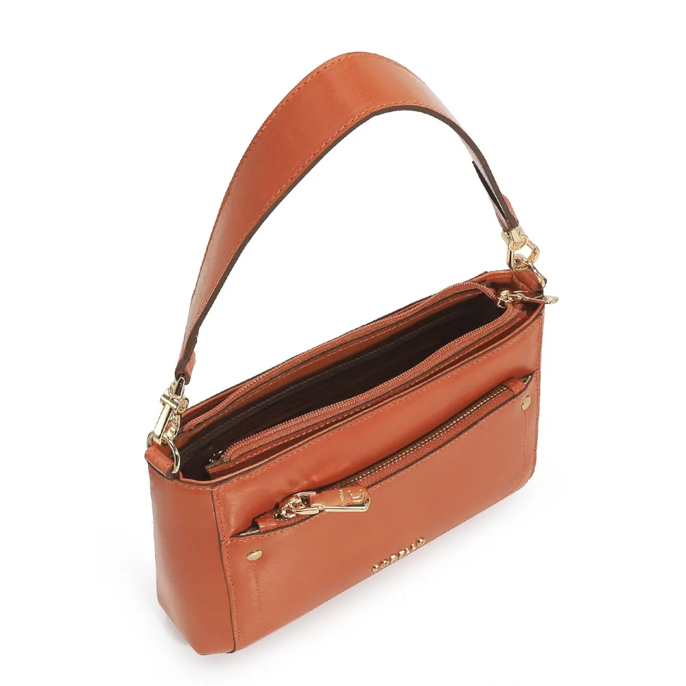 Bolsa De Mão Couro Laranja - imagem 4