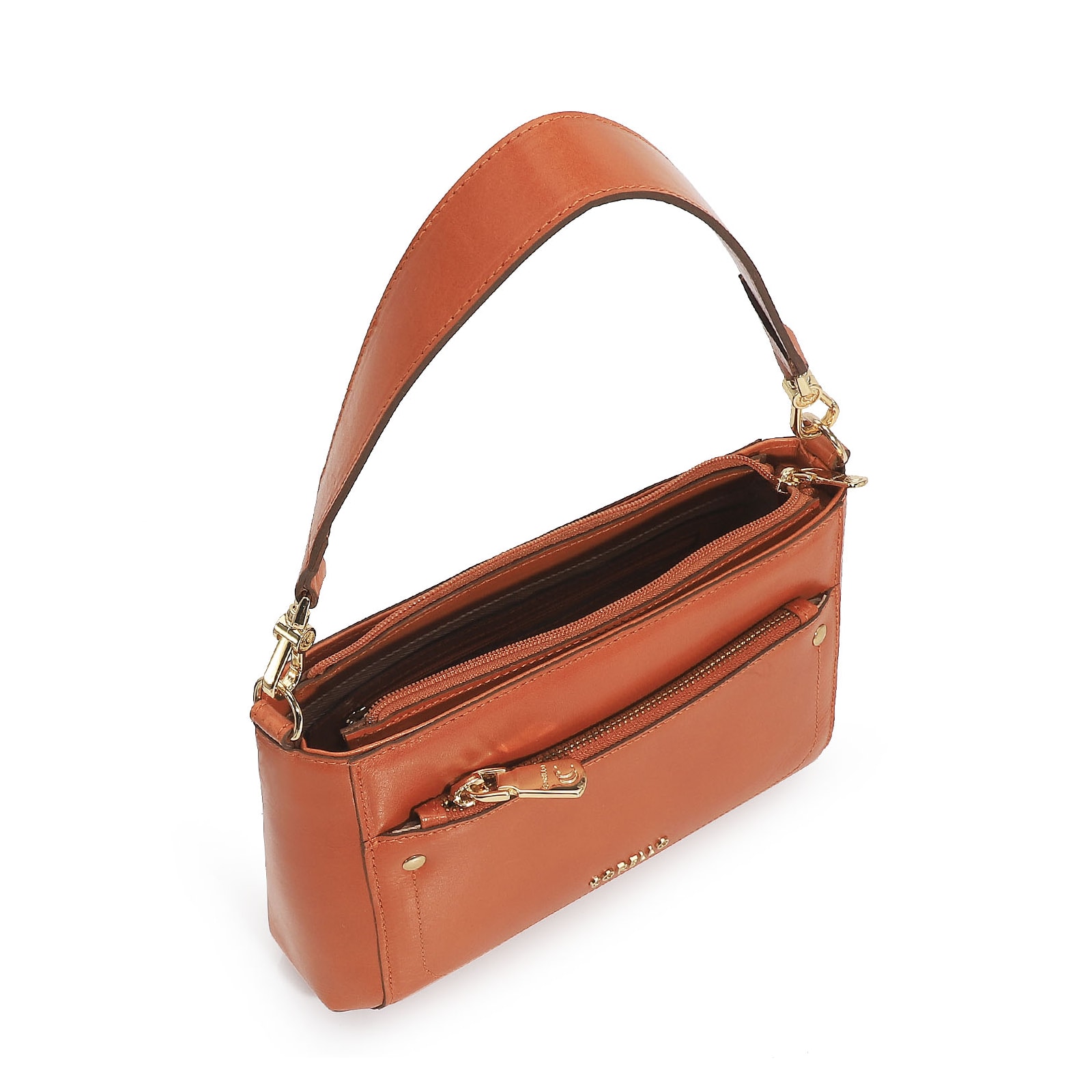 Bolsa De Mão Couro Laranja