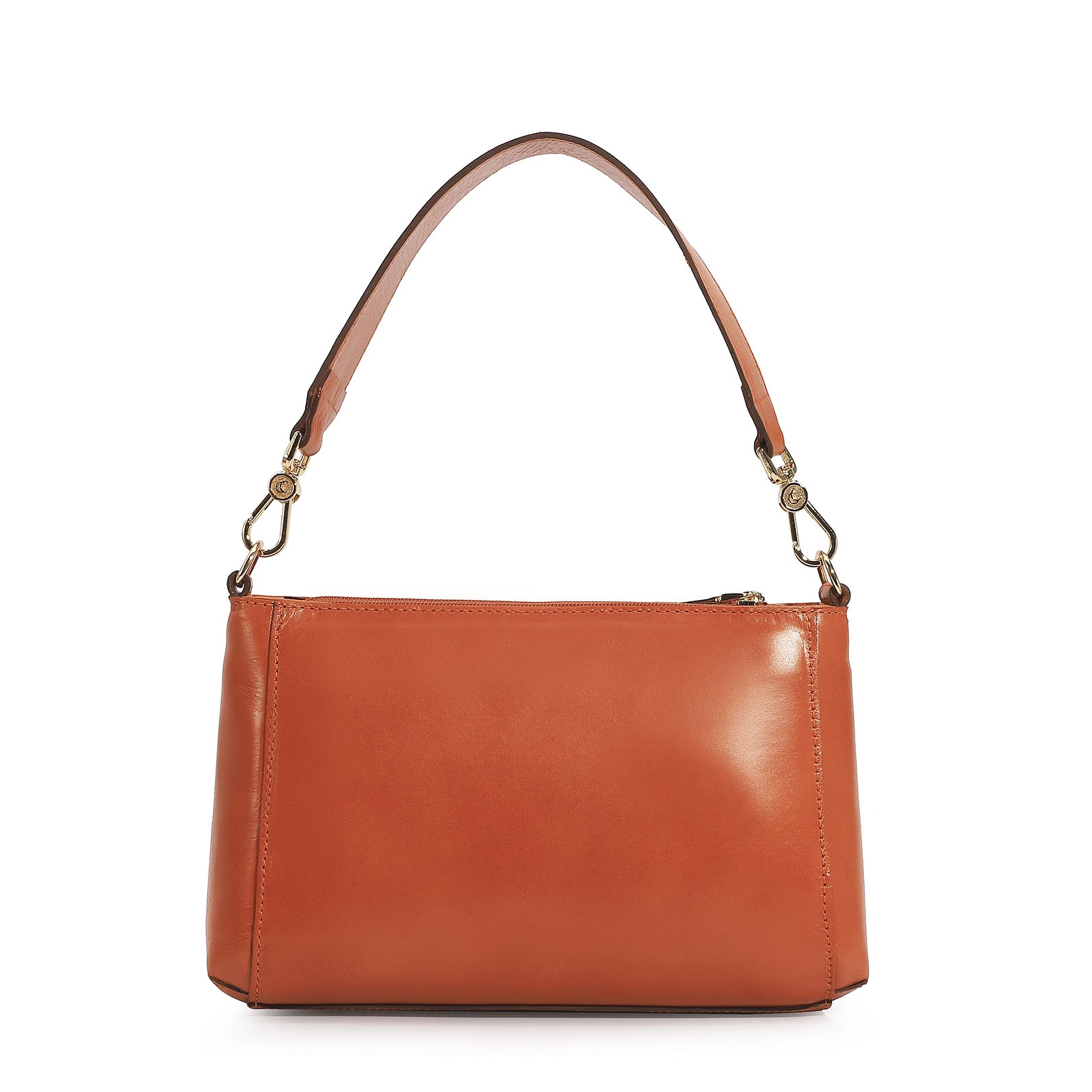 Bolsa De Mão Couro Laranja