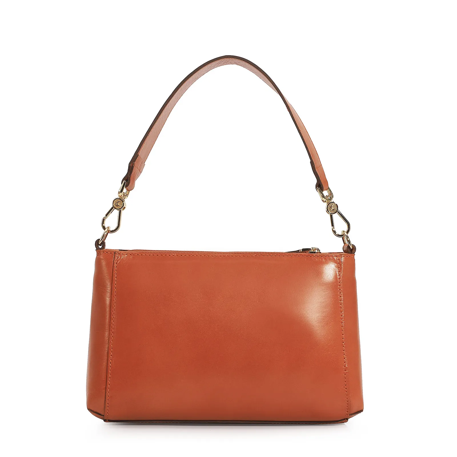 Bolsa De Mão Couro Laranja