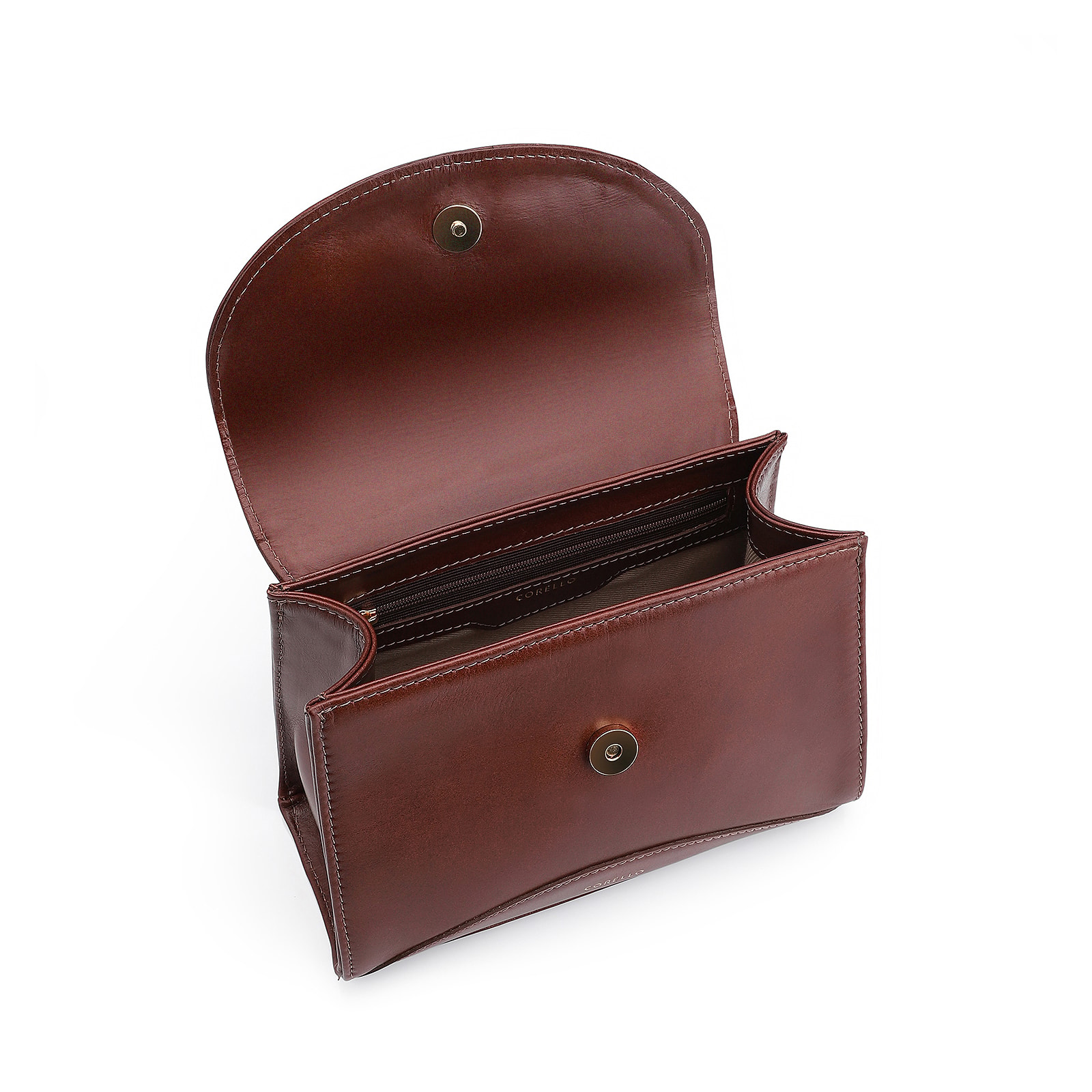 Bolsa De Mão Couro Marrom