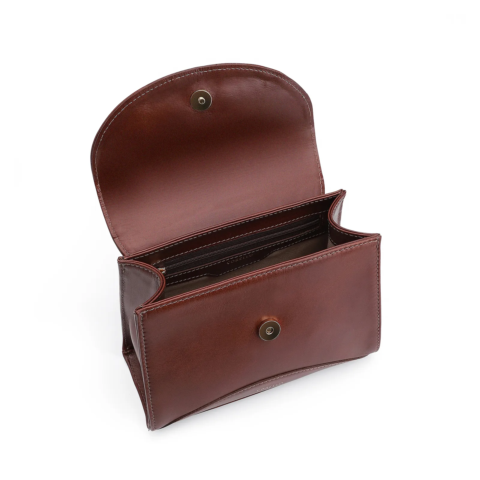 Bolsa De Mão Couro Marrom