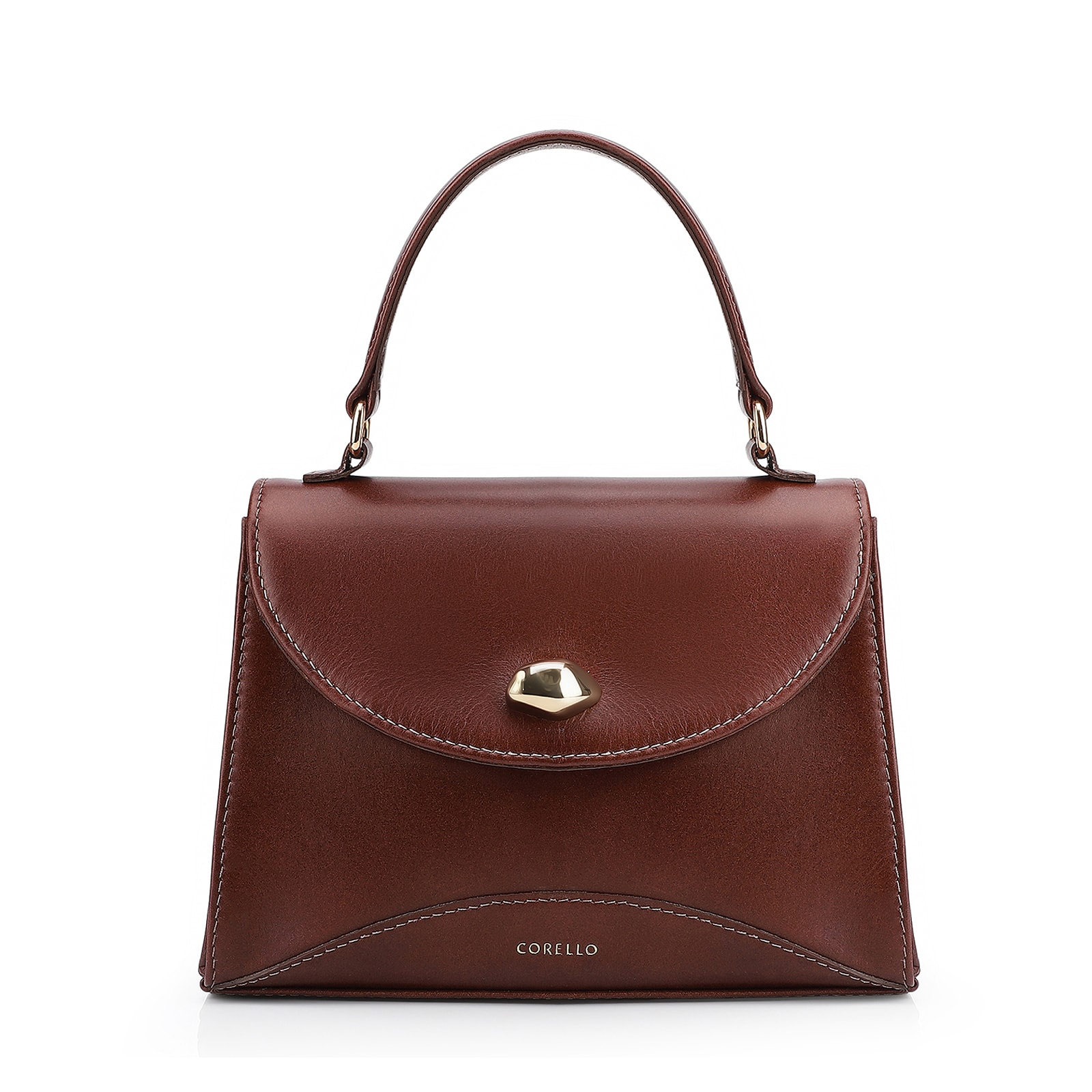 Bolsa De Mão Couro Marrom