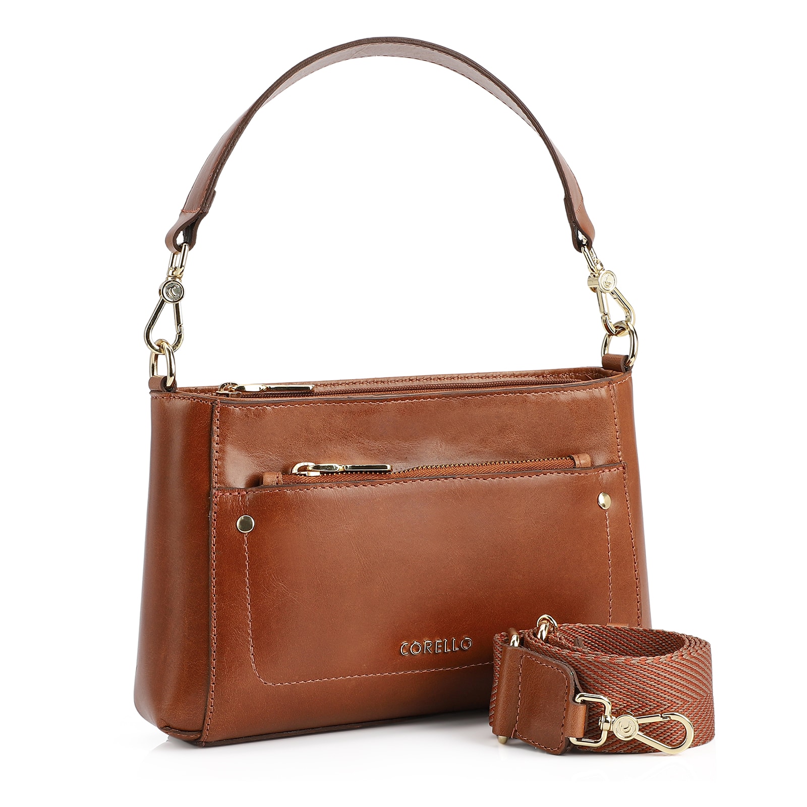 Bolsa De Mão Couro Marrom
