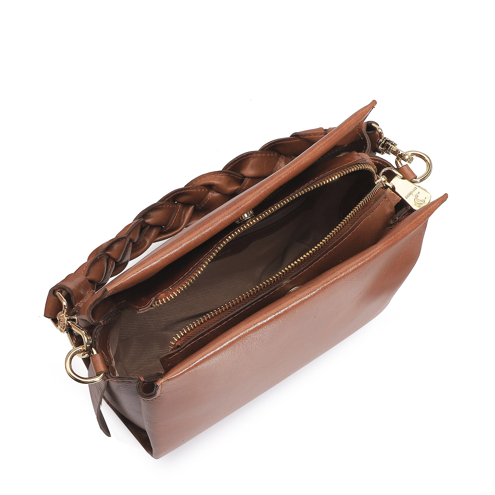 Bolsa De Mão Couro Marrom