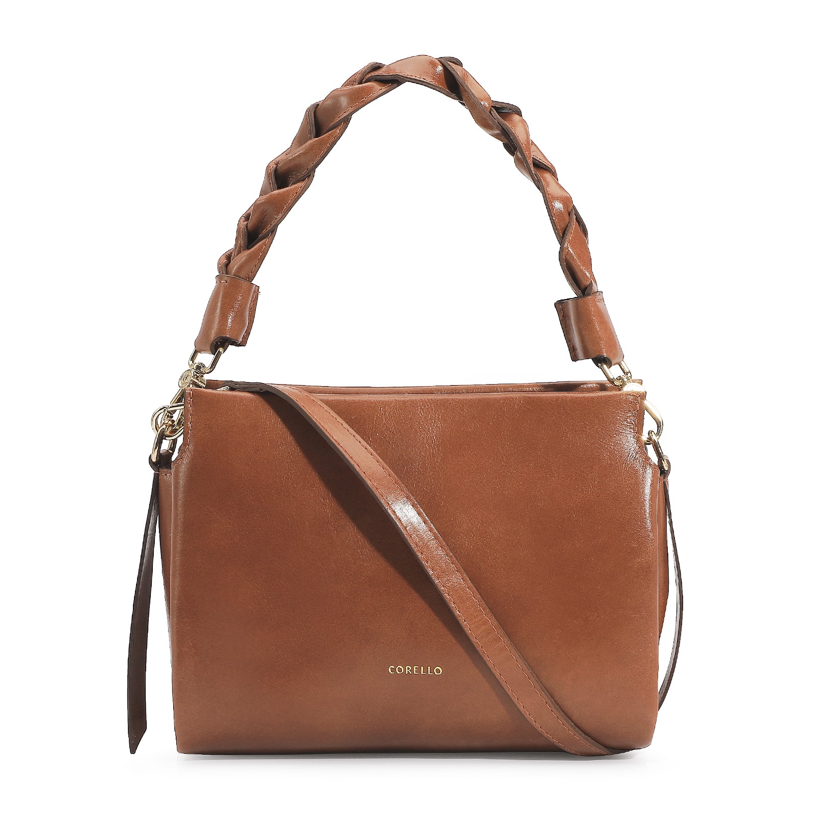 Bolsa De Mão Couro Marrom
