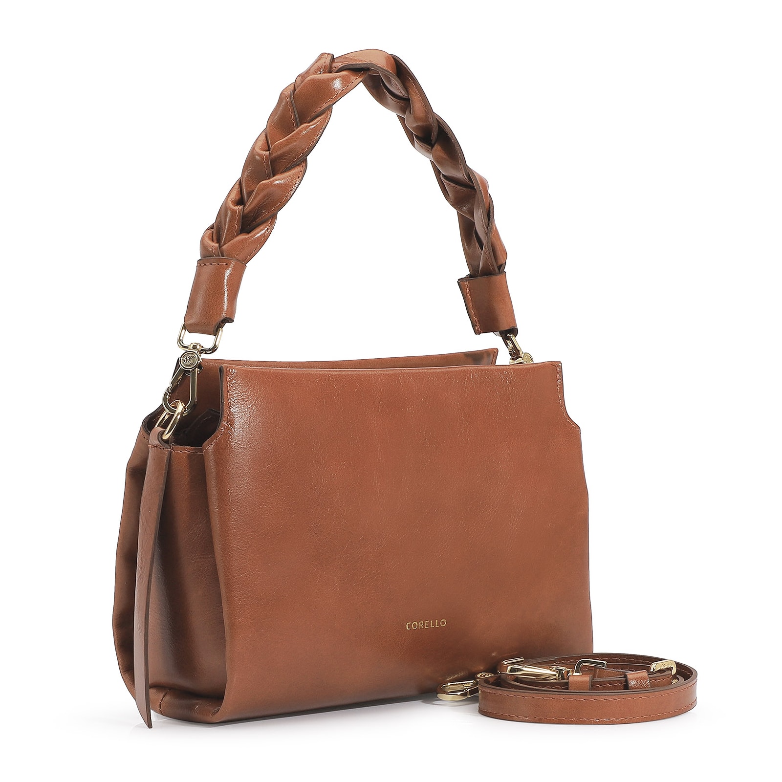 Bolsa De Mão Couro Marrom
