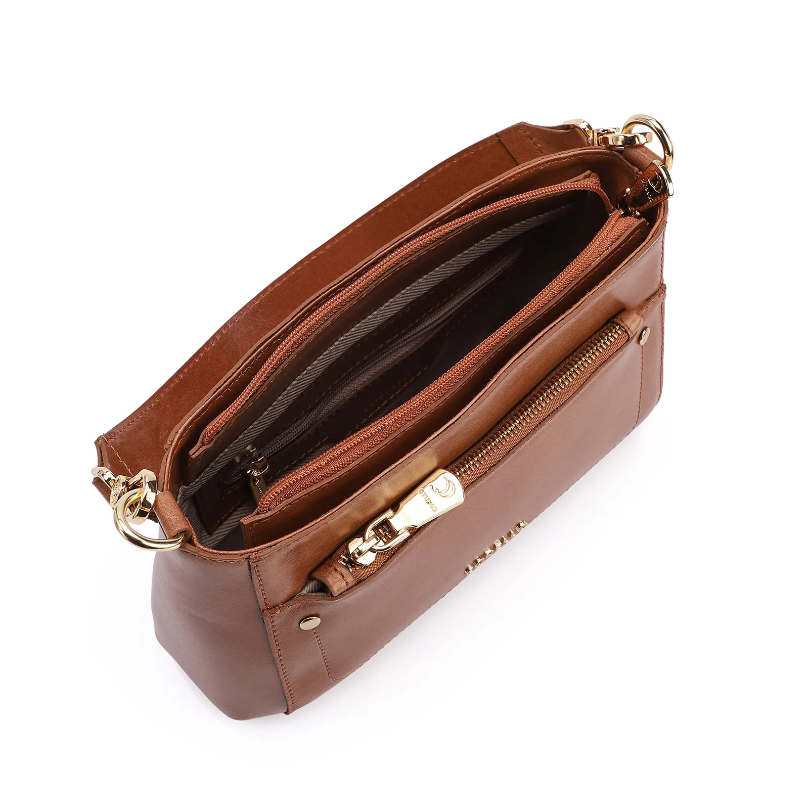 Bolsa De Mão Couro Marrom
