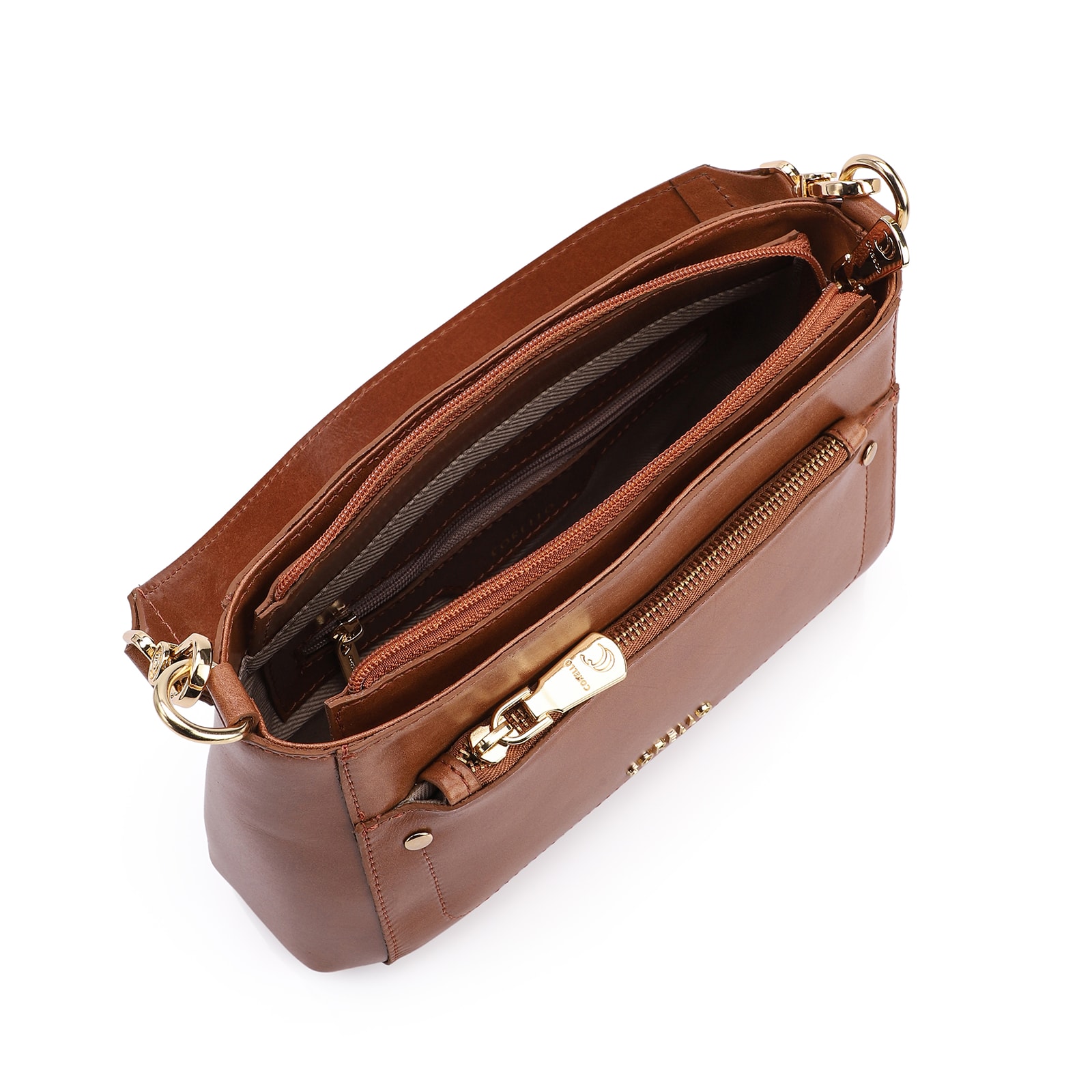 Bolsa De Mão Couro Marrom