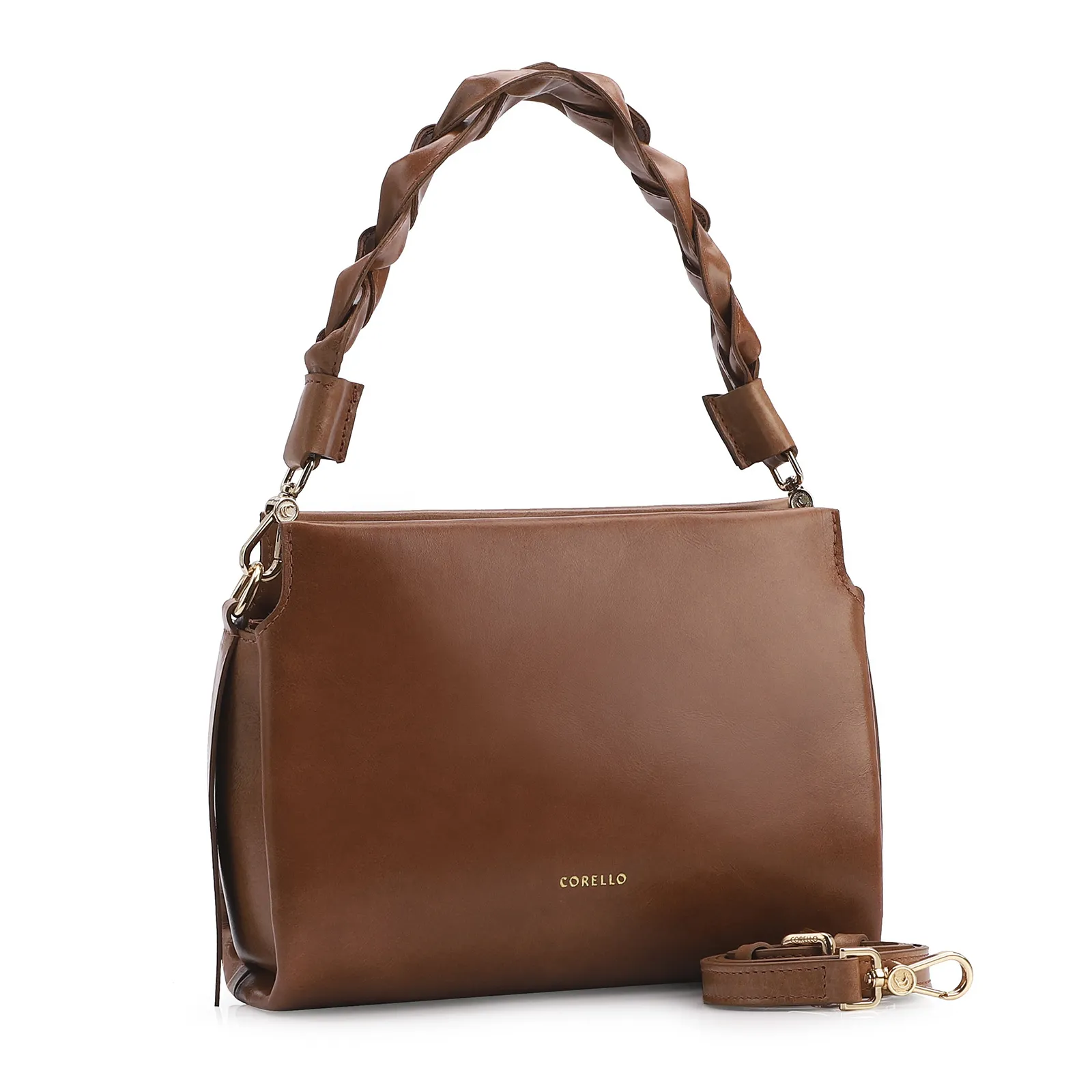 Bolsa De Mão Couro Marrom