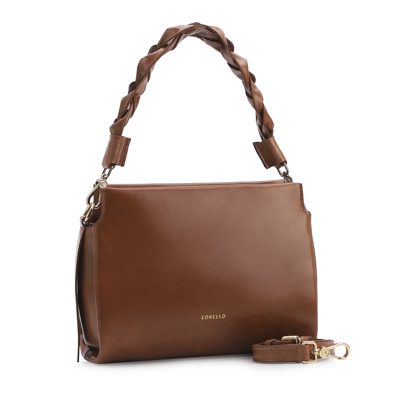 Bolsa De Mão Couro Marrom