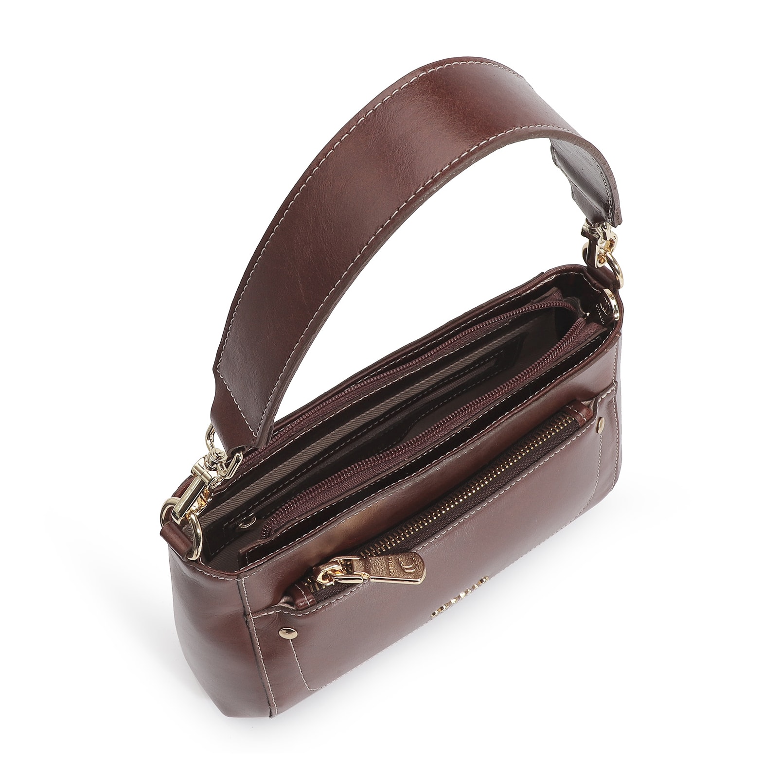 Bolsa De Mão Couro Marrom