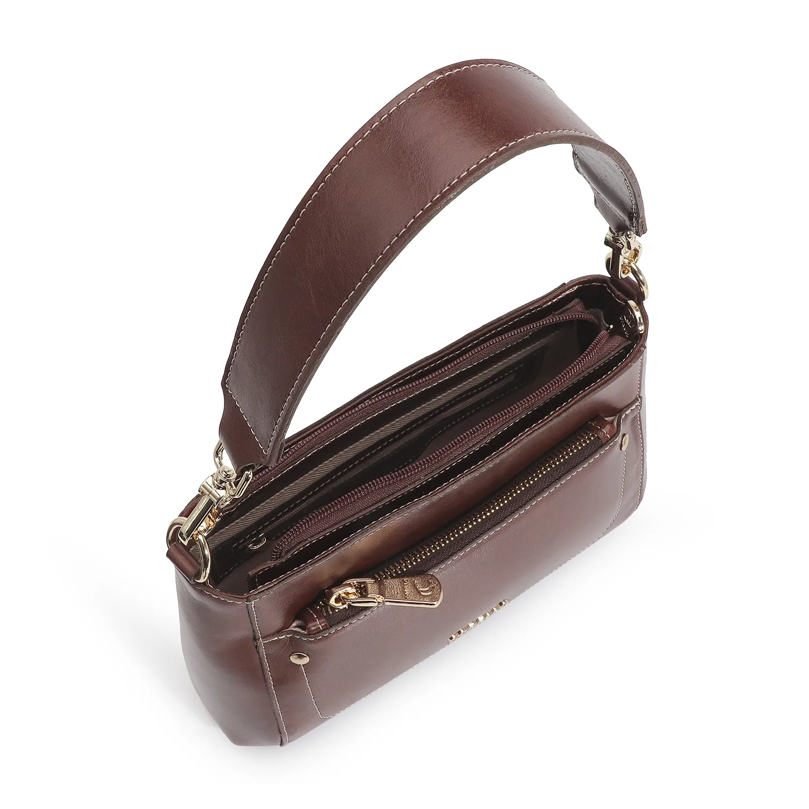 Bolsa De Mão Couro Marrom