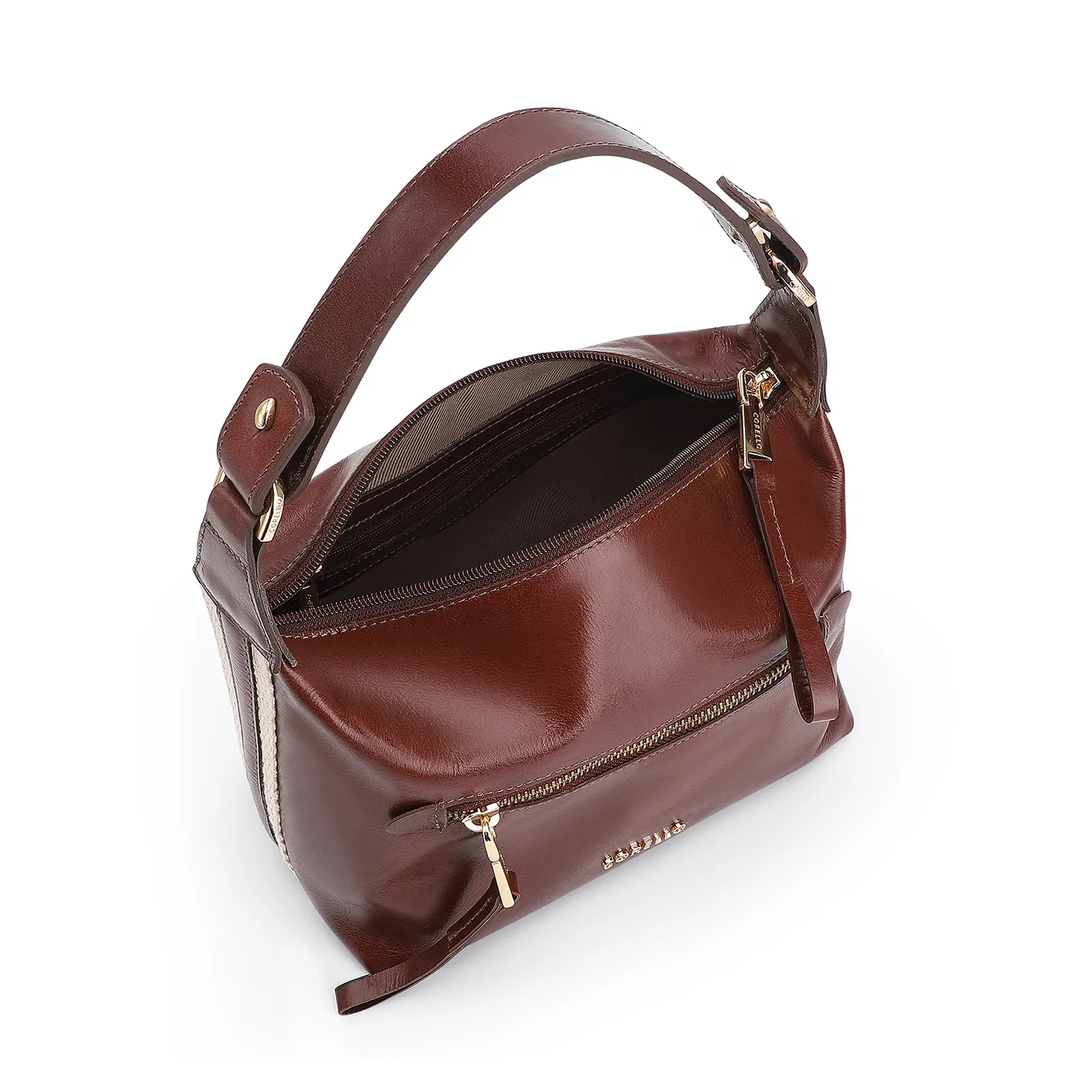 Bolsa De Mão Couro Marrom
