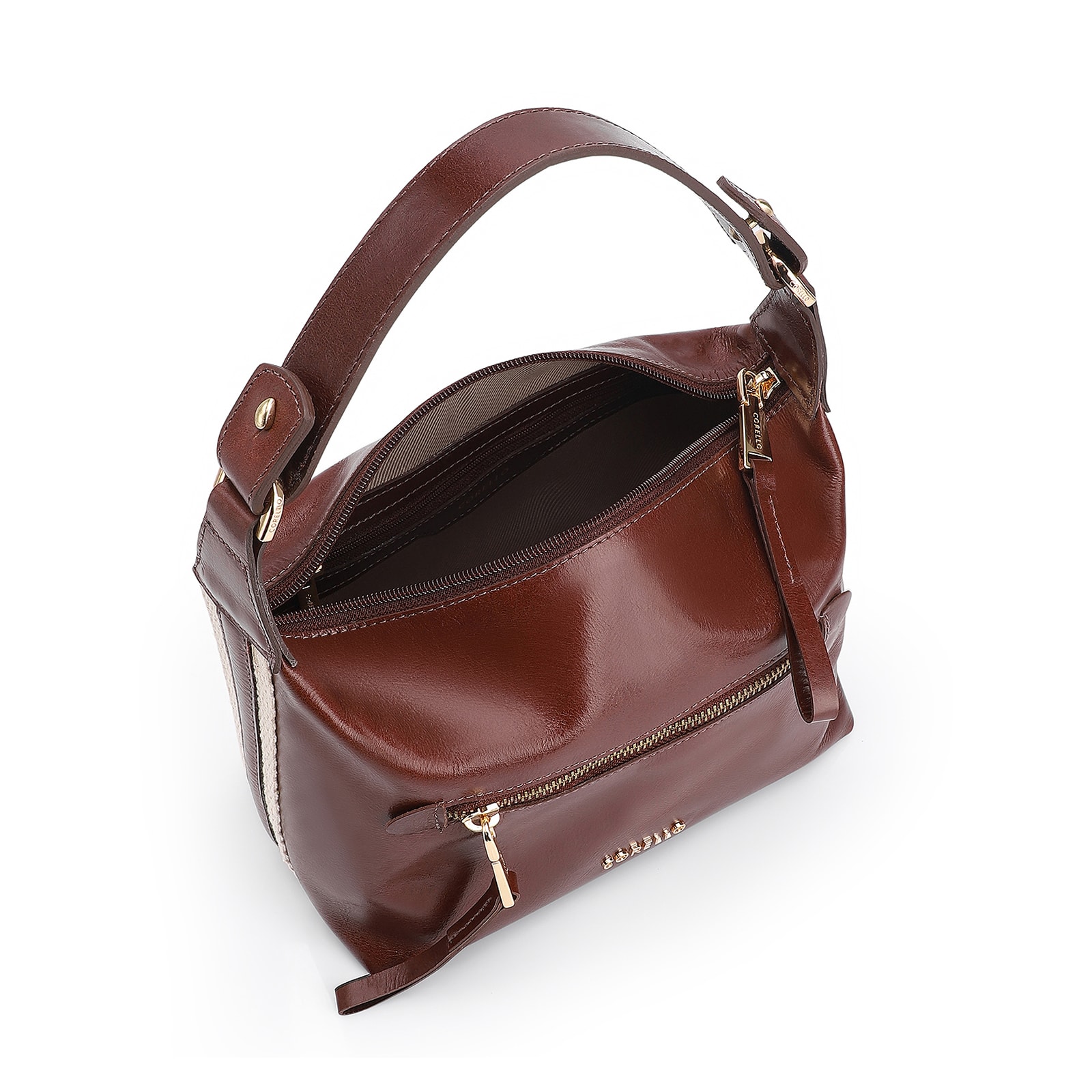 Bolsa De Mão Couro Marrom