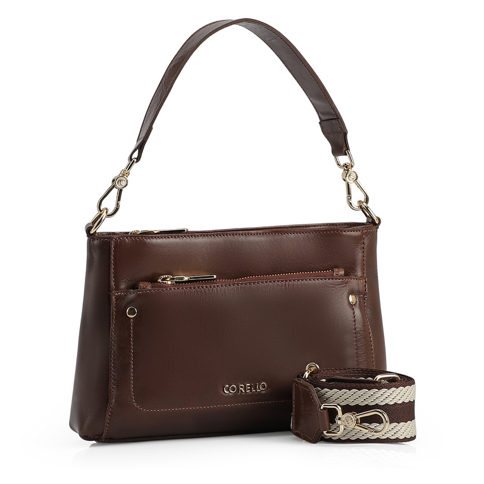 Bolsa De Mão Couro Marrom