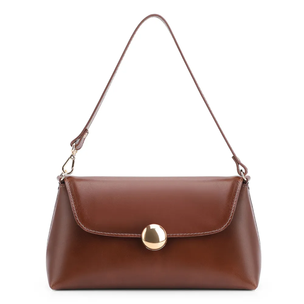 Bolsa De Mão Couro Marrom