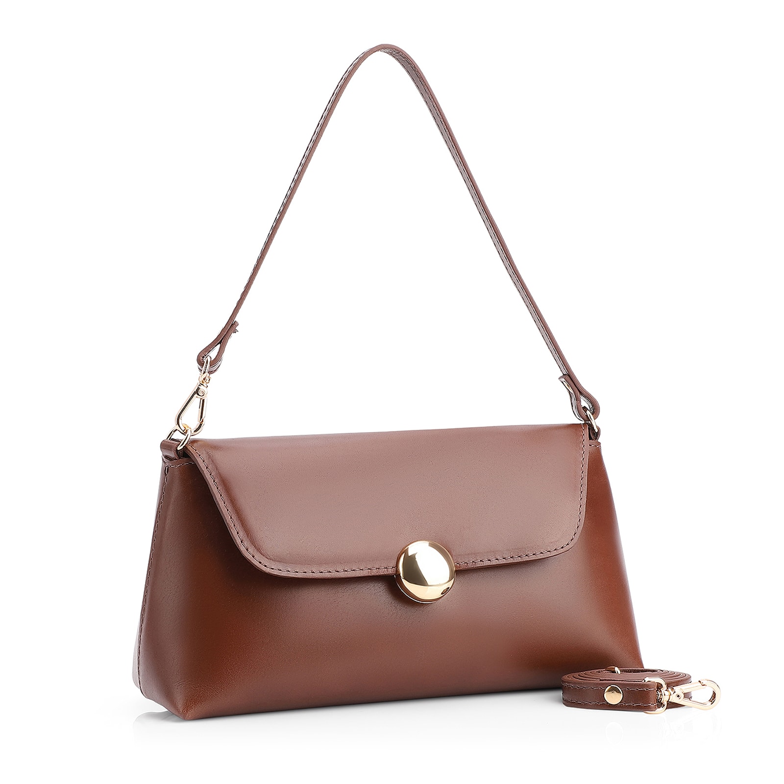 Bolsa De Mão Couro Marrom